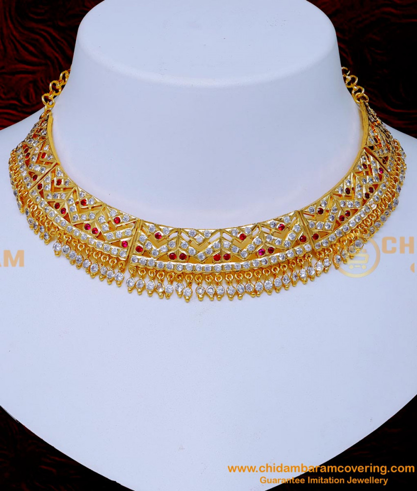 NLC1416 - First Quality Necklace Gold Choker Design Impon Jewellery