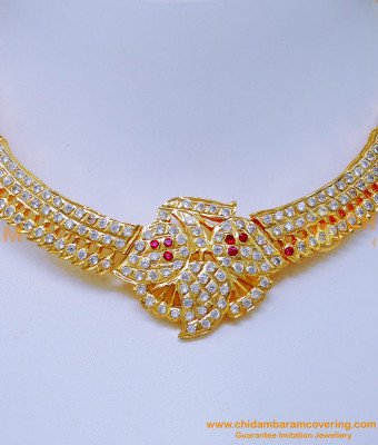 NLC1420 - Gold Model Impon Attigai Naan Patti Necklace Online