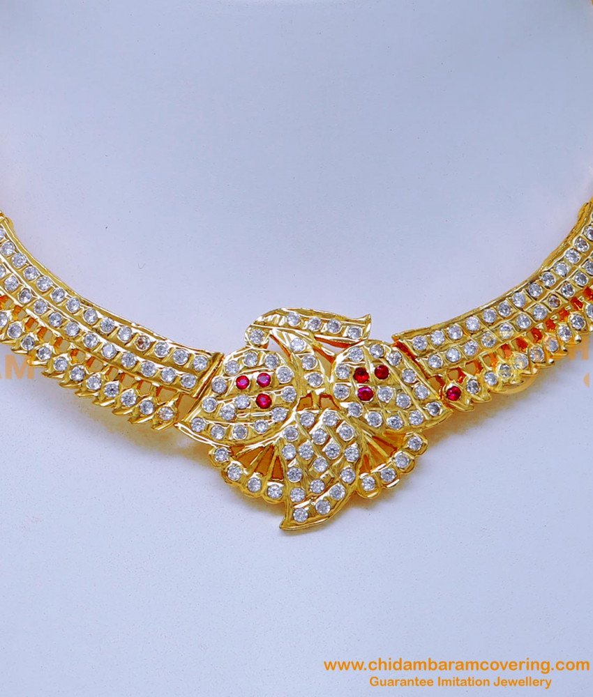 NLC1420 - Gold Model Impon Attigai Naan Patti Necklace Online
