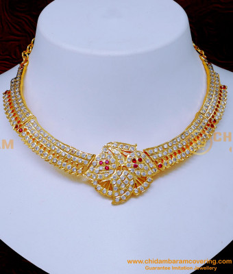 NLC1420 - Gold Model Impon Attigai Naan Patti Necklace Online