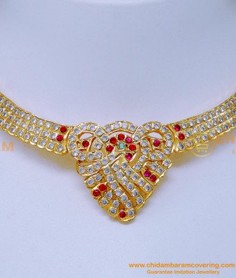 NLC1421 - Real Gold Design Impon Jewellery Necklace for Wedding
