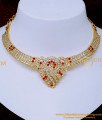 NLC1421 - Real Gold Design Impon Jewellery Necklace for Wedding