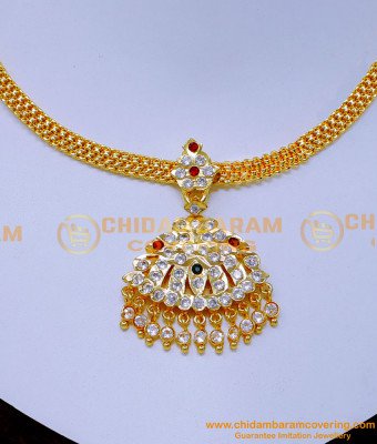 NLC1423 - Trendy Impon Attigai Stone Necklace Design Artificial