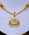 NLC1429 - Impon Gold Necklace Design with Stone Attigai Model