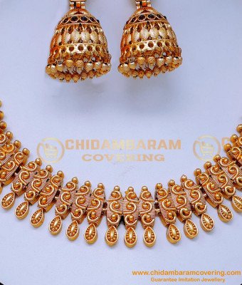 NLC1432 - Latest Bridal Antique Temple Jewellery Set for Marriage