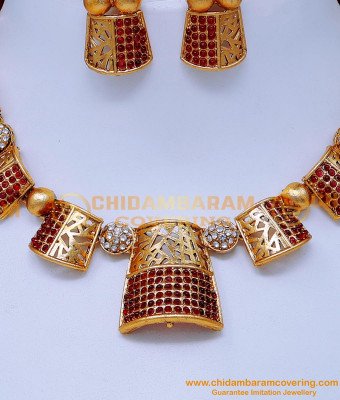 NLC1437 - Latest Ruby Kemp Stone Antique Jewellery Artificial