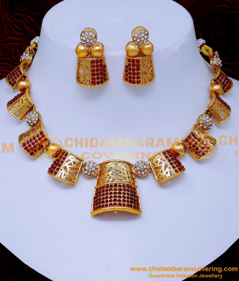 NLC1437 - Latest Ruby Kemp Stone Antique Jewellery Artificial
