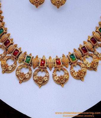 NLC1439 - South Indian New Model Antique Necklace Designs