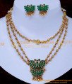 NLC1443 - New Design Kemp Stone 3 Layer Antique Necklace Set