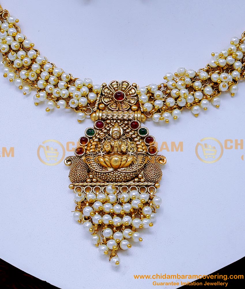 NLC1447 - Best Quality Pearl Antique Jewellery Set for Marriage