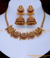 NLC1451 - Antique Necklace Designs Latest Models with Jhumkas