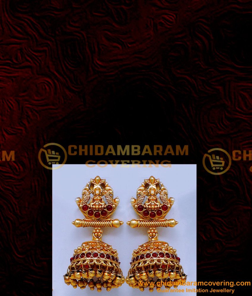 NLC1451 - Antique Necklace Designs Latest Models with Jhumkas