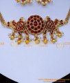 NLC1454 - Traditional Antique Choker Necklace Gold Design Online