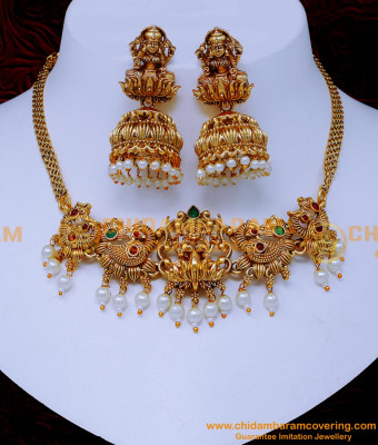 NLC1458 - Traditional Lakshmi Choker Necklace Antique Jewellery