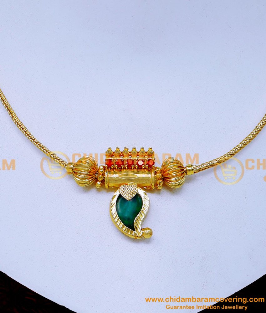 Nlc1464 - Gold Plated Mango Design Single Lightweight Palakka Mala