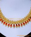 NLC1471 - Kerala Wedding White Stone Red Nagapadam Palakka Mala