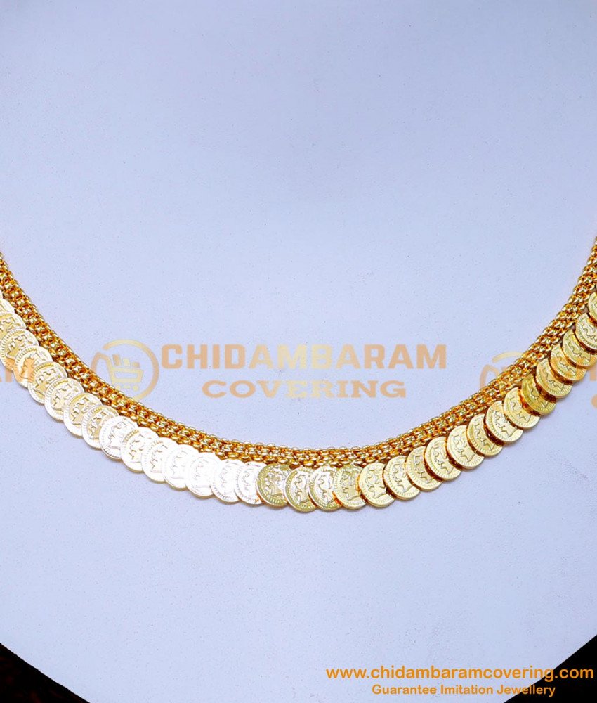 NLC1473 - Traditional Gold Design Simple Coin Necklace for Women