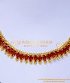 NLC1492 - Attractive One Gram Gold Plated Red Stone Necklace