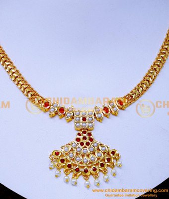 Nlc1509 - South Indian Bridal Jewellery Impon Pearl Necklace Online