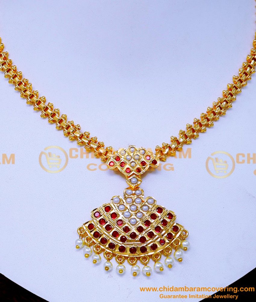 Nlc1510 - Latest Impon Muthu Necklace Designs New Model for Women