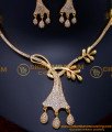 NLC1511 - Modern Diamond Look White Stone Jewellery Set for Wedding
