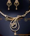 NLC1515 - Latest White Stone Necklace Design Bridal Jewellery Sets