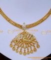 NLC1519 - New Model Wedding White Stone Impon Necklace Models