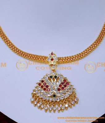 NLC1521 - Traditional Swan Design Attigai Necklace Impon Jewellery