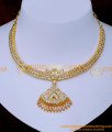 NLC1531 - Gold Design White Stone Necklace Impon Jewellery
