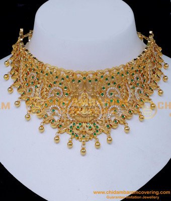 NLC1536 - Unique Gold Design Choker Necklace Stone for Wedding