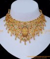 NLC1537 - Traditional Light Weight Choker Necklace Set Gold Model