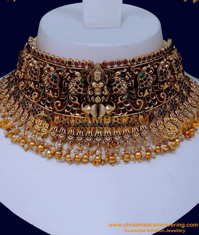 NLC1538 - Latest Choker Necklace Antique Jewellery Bridal Set