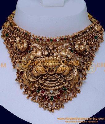 NLC1539 - Wedding Jewellery Heavy Antique Choker Necklace Set