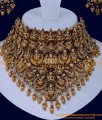 NLC1540 - Traditional Antique Choker Necklace Set Gold Design