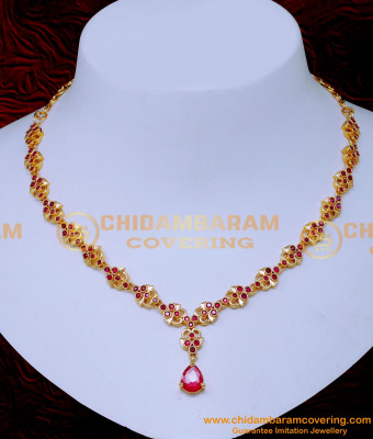 NLC1541 - Unique Daily Wear Light Weight Ruby Necklace Design