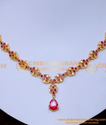 NLC1541 - Unique Daily Wear Light Weight Ruby Necklace Design