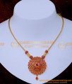 NLC1542 - Beautiful Simple Ruby Stone Gold Plated Necklace Design