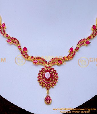 NLC1543 - Modern Light Weight Party Wear Ruby Necklace Designs