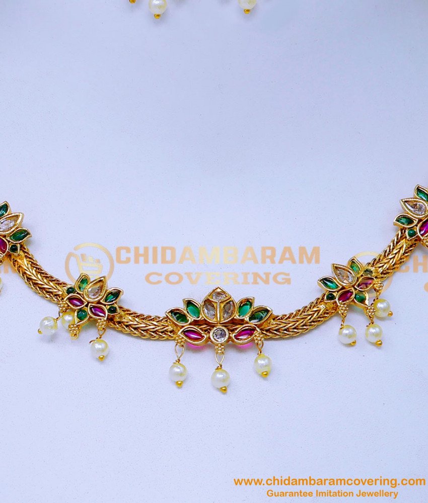 NLC1551 - Latest Simple Antique Gold Choker Necklace for Women