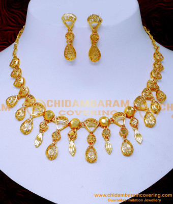NLC1565 - Gold Design Light Weight Necklace Dubai Jewellery