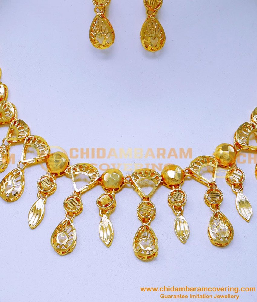 NLC1565 - Gold Design Light Weight Necklace Dubai Jewellery