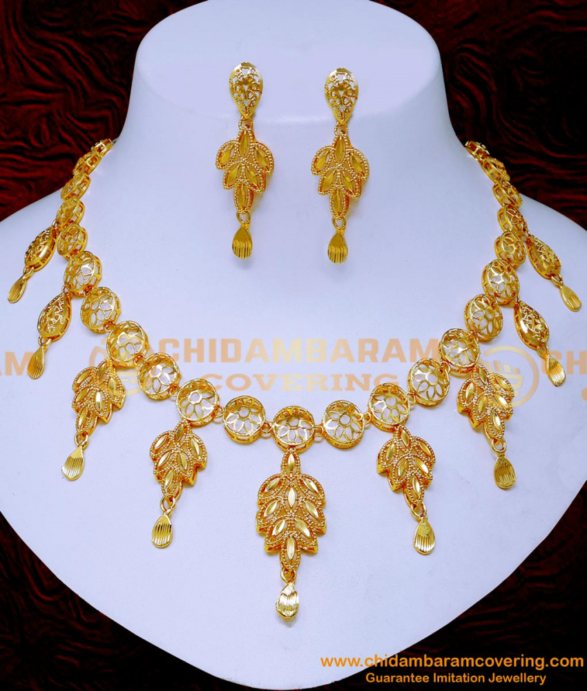 NLC1566 - New Model Gold Plated Dubai Gold Design Necklace