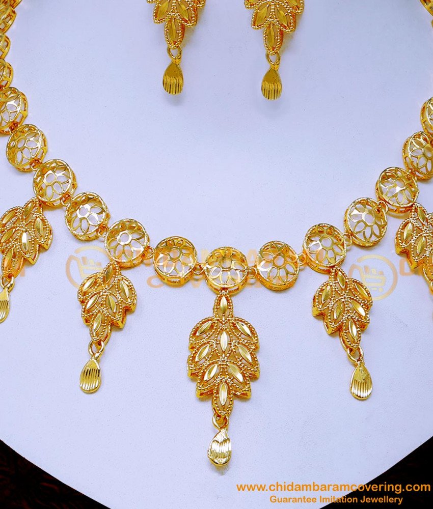 NLC1566 - New Model Gold Plated Dubai Gold Design Necklace
