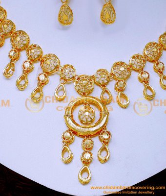 NLC1568 - Wedding Wear Light Weight Turkish Gold Necklace Set