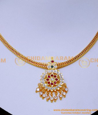 NLC1572 - Traditional Impon Gold Naan Patti Necklace Designs