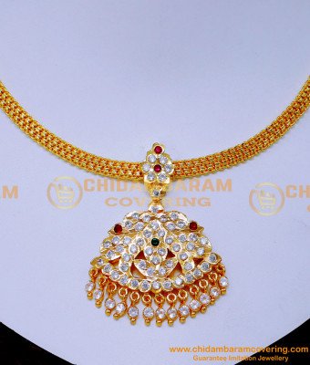 NLC1575 - Old Model Impon Jewellery Necklace Design Artificial 