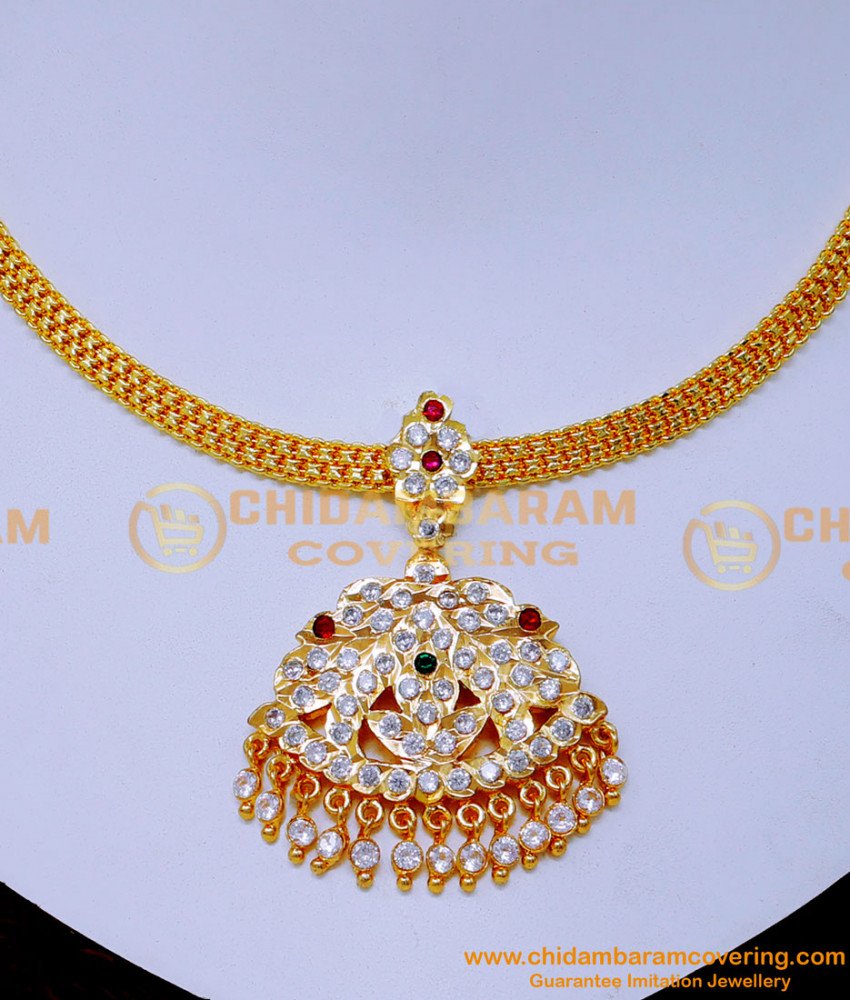 NLC1575 - Old Model Impon Jewellery Necklace Design Artificial 