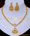 NLC1582 - Impon Jewellery White Stone Attigai with Earrings Set