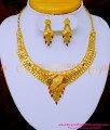 NLC1592 - New Gold Forming Enamel Necklace with Earrings Set