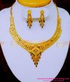 NLC1593 - Real Gold Look Forming Enamel Necklace Set Online